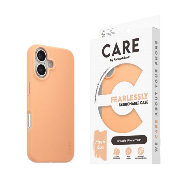 CARE by PanzerGlass iPhone 16 FASHION Fearlessly Fashionable Case - Peach Fuzz Online Hot Sale