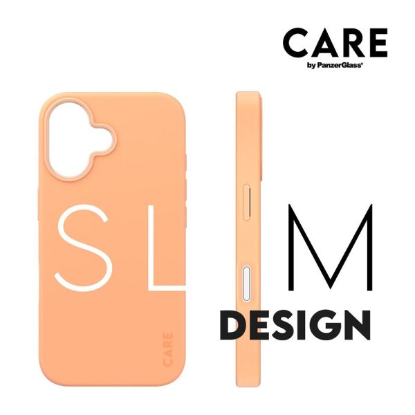 CARE by PanzerGlass iPhone 16 FASHION Fearlessly Fashionable Case - MagSafe Kompatibel - Peach Fuzz Hot on Sale