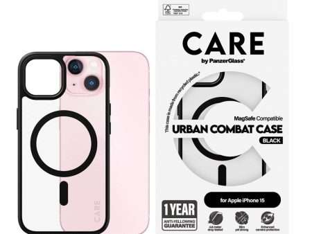 CARE by PanzerGlass iPhone 15 FLAGSHIP Urban Combat Case - MagSafe Kompatibel - Transparent   Black Online Hot Sale