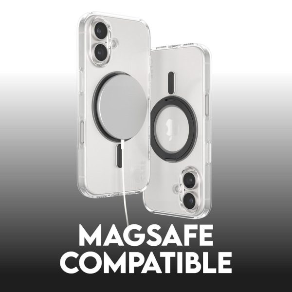 CARE by PanzerGlass iPhone 16 Feature Kickstand Case - MagSafe Kompatibel - Transparent   Black on Sale