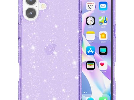 EIDERWOOD iPhone 16 Hybrid Plastik Cover - Lilla Glitter Fashion