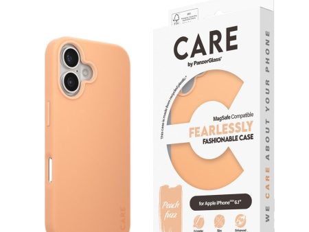 CARE by PanzerGlass iPhone 16 FASHION Fearlessly Fashionable Case - MagSafe Kompatibel - Peach Fuzz Hot on Sale