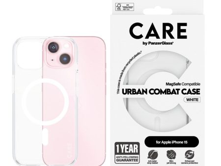 CARE by PanzerGlass iPhone 15 FLAGSHIP Urban Combat Case - MagSafe Kompatibel - Transparent   White For Discount