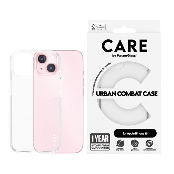 CARE by PanzerGlass iPhone 15 FLAGSHIP Urban Combat Case - Transparent For Cheap