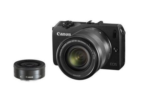 Canon EOS M Kit with EF-M 18-55mm Lens and EF-M 22mm Lens Digital Mirrorless Cameras Cheap