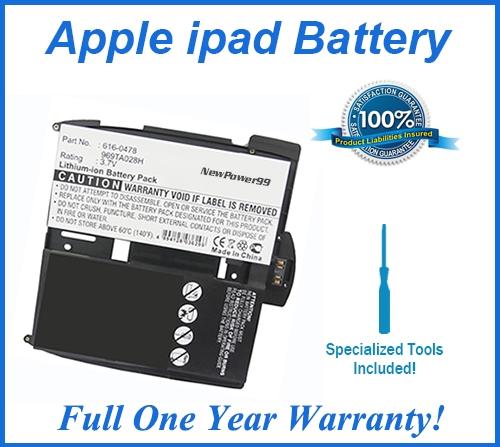 Apple iPad Battery Battery Replacement Kit with Special Installation Tools, Extended Life Battery and Full One Year Warranty Fashion