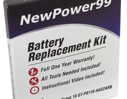 Google Nexus 10 GT-P8110-HA32ARB Battery Replacement Kit with Tools, Video Instructions and Extended Life Battery For Sale