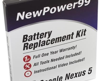 Google Nexus 5 Battery Replacement Kit with Tools, Video Instructions and Extended Life Battery For Discount