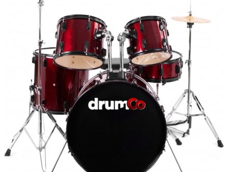 DrumCo Obelix Batería Roja con Herrajes Negros Sale