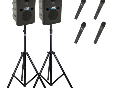 Anchor Audio Go Getter Pair (U4, COMP), Portable Speakers with 4 Wireless Microphones Online now