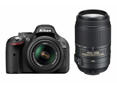 Nikon D5200 twin kit with Nikon 18-55mm VR and 55-300mm VR Lenses Digital SLR Camera For Discount