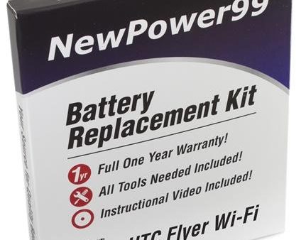 HTC Flyer Wi-Fi Battery Replacement Kit with Tools, Video Instructions and Extended Life Battery For Cheap