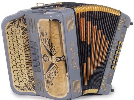 Sonola Loreto II Ultra Compacta Accordion 5 Registros FBE Gris Oscuro con Dorado Hot on Sale