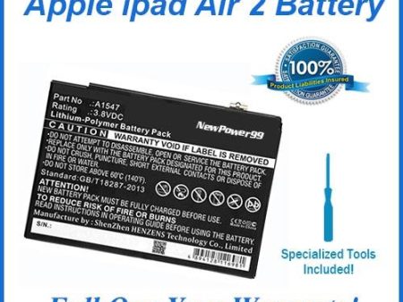 Apple iPad Air 2 Battery Replacement Kit with Special Installation Tools, Extended Life Battery and Full One Year Warranty Fashion