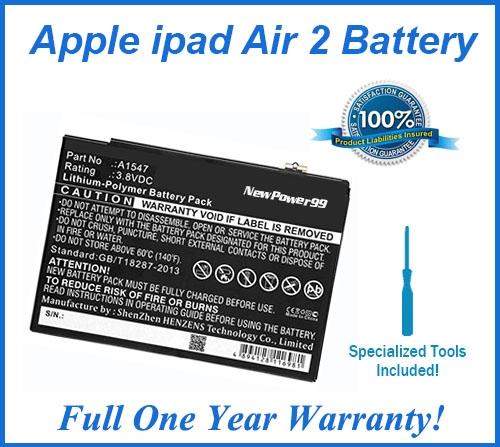 Apple iPad Air 2 Battery Replacement Kit with Special Installation Tools, Extended Life Battery and Full One Year Warranty Fashion