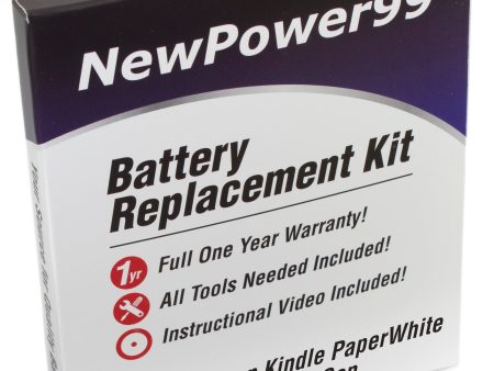 Amazon Kindle Paperwhite 11th Generation Battery Replacement Kit with Tools, Video Instructions and Extended Life Battery Online now