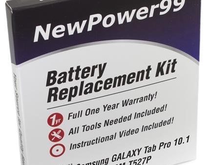 Samsung GALAXY Tab Pro 10.1 SM-T527P Battery Replacement Kit with Tools, Video Instructions and Extended Life Battery on Sale