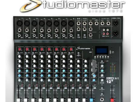 (E34) Club XS 12+- Studiomaster 8 mic channels, 2 stereo, MP3 Player, Compressors (Copy) Online