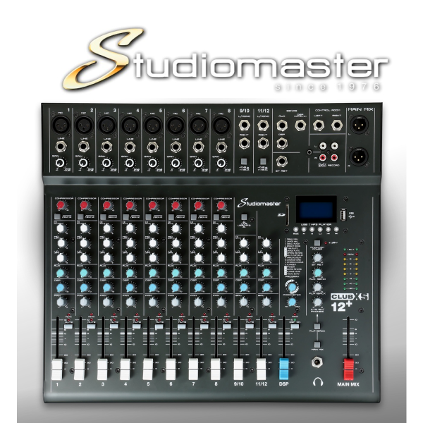 (E34) Club XS 12+- Studiomaster 8 mic channels, 2 stereo, MP3 Player, Compressors (Copy) Online