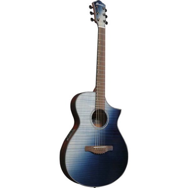 Guitarra Acústico-Eléctrica Ibanez AEWC32FM - Desvanecimiento Sunset Indigo Online Sale