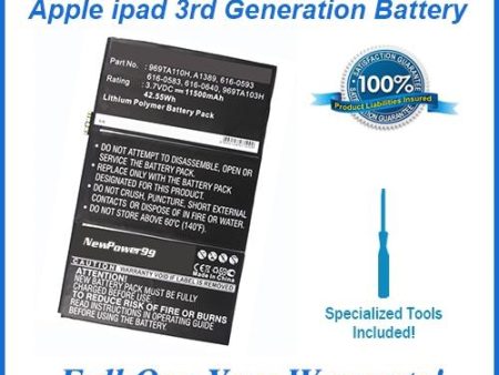 Apple iPad 3rd Generation Battery with Special Installation Tools Online now