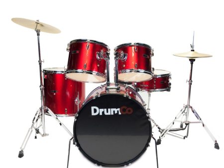 DrumCo Obelix Batería Roja con Herrajes Cromados Supply