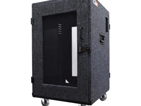 12 Space Audio Rack with Locking Wheels and Vented Security Door - Grey Discount