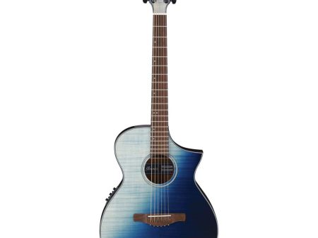 Guitarra Acústico-Eléctrica Ibanez AEWC32FM - Desvanecimiento Sunset Indigo Online Sale