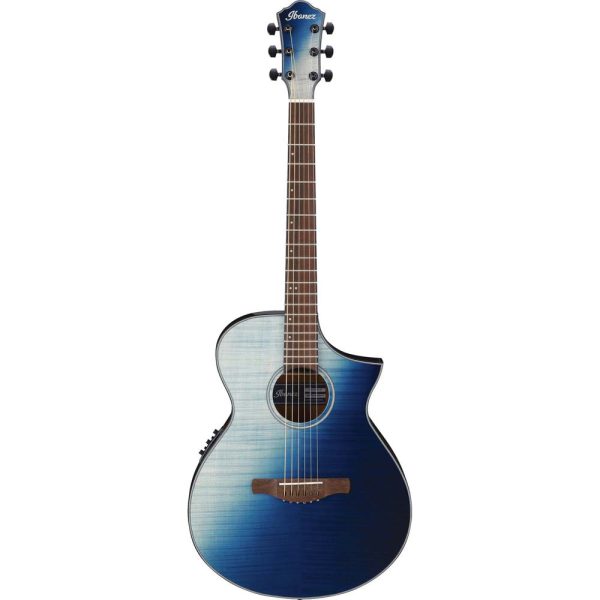 Guitarra Acústico-Eléctrica Ibanez AEWC32FM - Desvanecimiento Sunset Indigo Online Sale