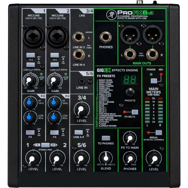 Mackie PROFX6V3 6-channel Mixer with USB and Effects Online now