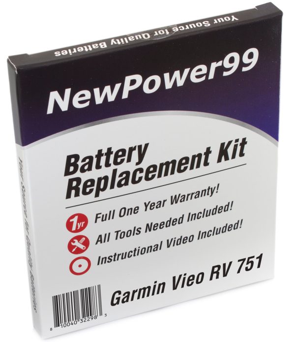 Garmin Vieo RV 751 Battery Replacement Kit with Tools, Video Instructions, and Extended Life Battery Online Sale