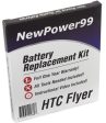 HTC Flyer Battery Replacement Kit with Tools, Video Instructions and Extended Life Battery Fashion