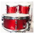 DrumCo Obelix Batería Roja con Herrajes Cromados Supply