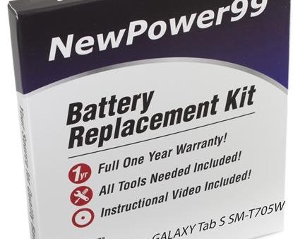 Samsung GALAXY Tab S 8.4 SM-T705W Battery Replacement Kit with Installation Video, Tools, Extended Life Battery and Full One Year Warranty For Cheap