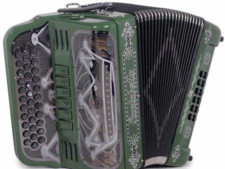 Cantabella Rey II Accordion 6 Registros FBE GCF Verde con Negro y Blanco For Cheap