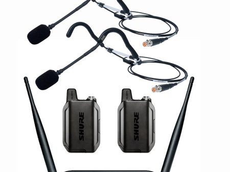 Shure GLXD+ Wireless Microphone System Heavy Use Bundle with (2) E-mic Headsets and (2) Transmitters For Cheap