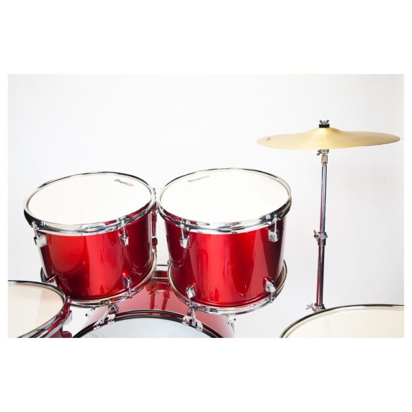 DrumCo Obelix Batería Roja con Herrajes Cromados Supply