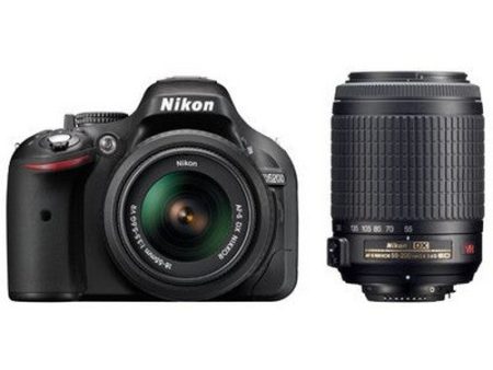 Nikon D5200 twin kit with Nikon 18-55mm VR and 55-200mm VR Lenses Digital SLR Camera For Sale