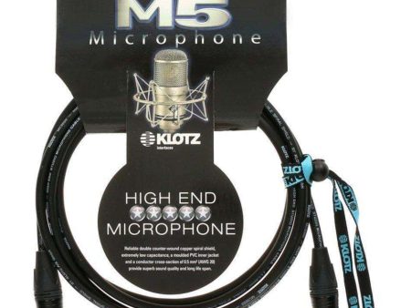 Klotz M5FM10 Double Bare Copper Spiral Shield Microphone Cable with Neutrik Black Gold Pin XLR Connectors - 3,6 & 10M Online now