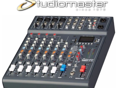 (E34) Club XS 8 - Studiomaster 4 mic channels, 2 stereo, MP3 Player, Compressors (Small Mixer) Online