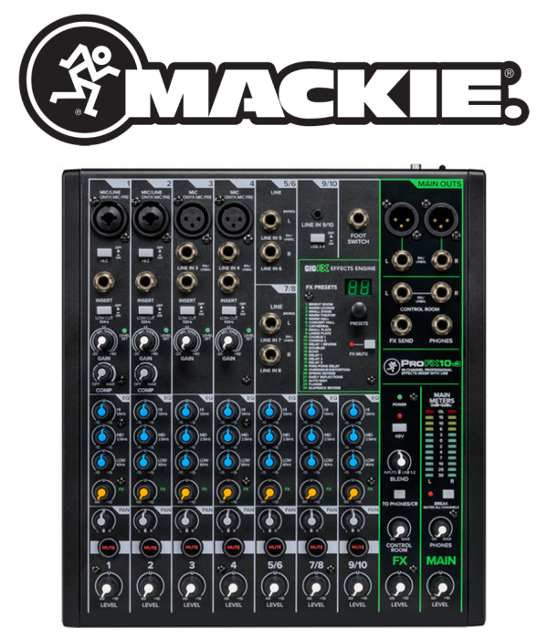 (E35) Mackie ProFX10v3  4 Mic preamps 6 stereo line digital FX Online Hot Sale