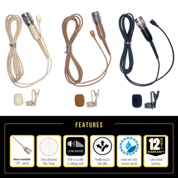 (A1) BLF4-ATcW for Audio-Technica (AT) cW 3 16  Omni Hairline Lavalier Mic - Cream, Brown or Black  BLF4c-ATcW, BLF4b-ATcW, BLF4m-ATcW (Bodymics Broadway) Online now