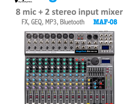 (E39) MAF-08 8x Mic PreAmps + 2 Stereo Line, MP3 bluetooth player, 3 band EQ, effects (StageTech.Pro) Discount