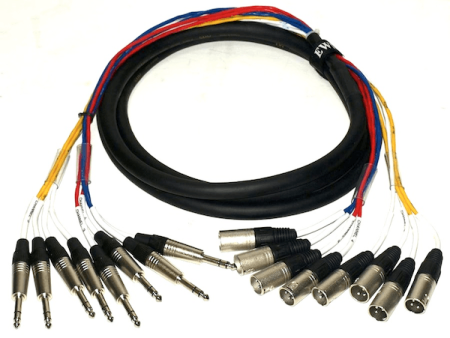 EWI KTMS810 TRS Jack to Male XLR 22 Gauge with 100% Shielding 8 Channel Loom - 10 Feet Online