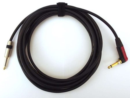 Neutrik Silent Right Angle 1 4” to EWI Straight 1 4” 98% Coverage Tin Braided Shield Instrument Cable Online now