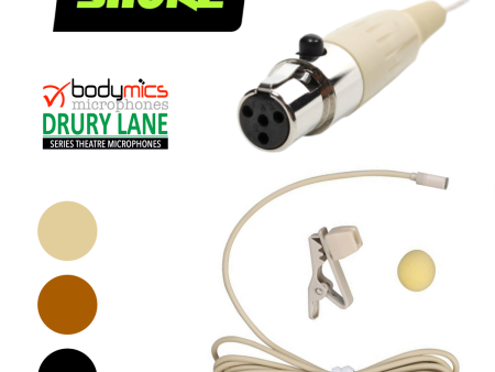 (A1) DLF3-SH 1 10  Omni Lavalier Mic Face, Hair, Body, Wig - Cream, Brown or Black for Shure Online Hot Sale