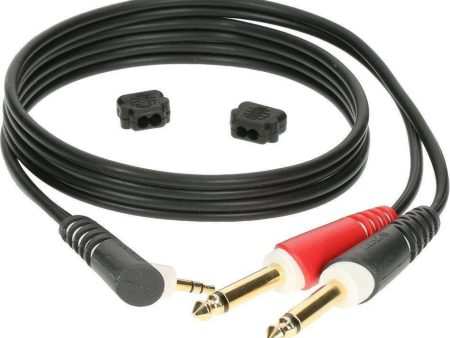 Klotz AY5A0300 3.5 mm Right-angle Mini Jack to 2 x 6.35 mm Jack Cable - 3 Metre Supply