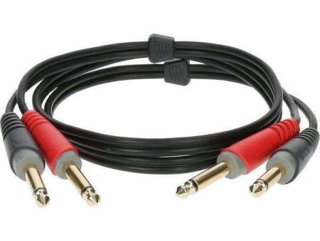 Klotz AT-JJ Twin Unbalanced 6.35mm Jack to Jack Cable with gold-plated connectors For Discount