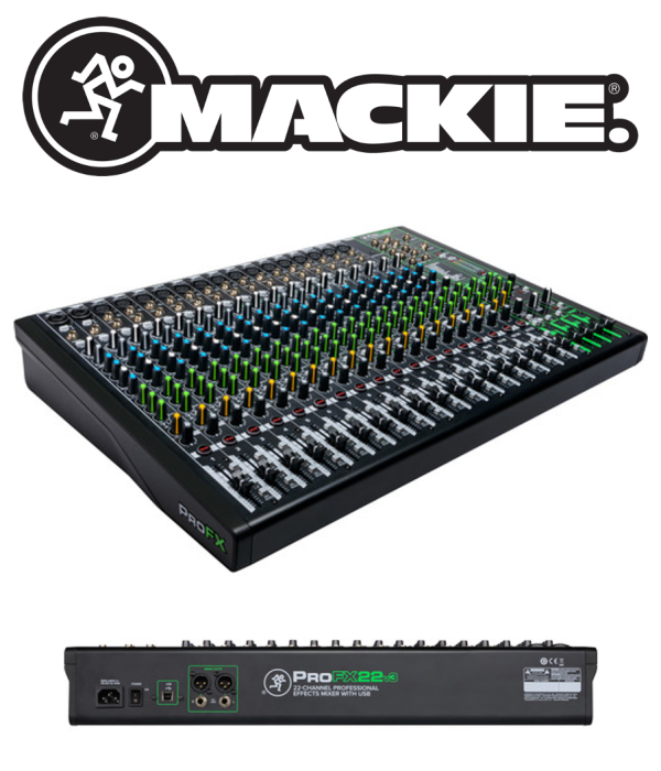 (E35) Mackie ProFX22v3 - 17 Mic preamps 14 stereo line digital FX Online Hot Sale