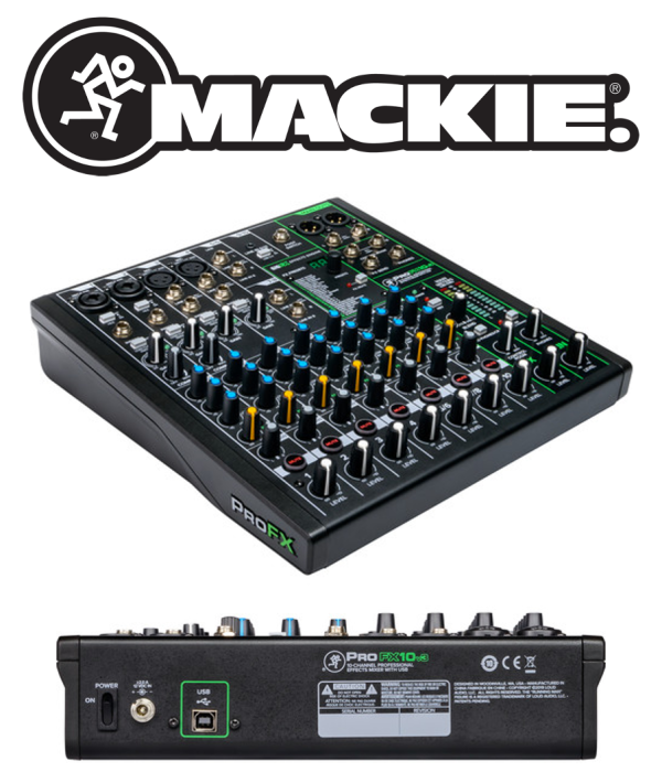 (E35) Mackie ProFX10v3  4 Mic preamps 6 stereo line digital FX Online Hot Sale